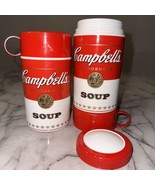 2 Campbells Soup Container thermos tumbler canteen set lot - $12.95