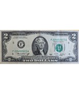 Series 1976 US$2 Circulated Banknote, Misaligned Green Seal - $5.49