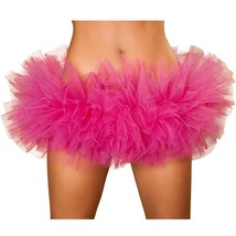 Mini Petticoat Tutu Soft Mesh Layered Dance Rave Festival Costume Hot Pink 4457 - £12.38 GBP