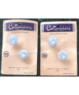 Costumakers Vtg Lot 4 Blue Round Moonglow Cats Eye Buttons 2 cards West ... - $20.12 CAD