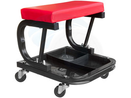 Rolling Creeper Garage Shop Red Padded Seat Mechanic Stool Tool Tray - £49.07 GBP