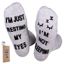 ZXGXLAW Funny 'I'm Not Sleeping' Socks for Dad Men Grandpa – Single Pair - $49.51 MXN ZXGXLAW Funny 'I'm Not Sleeping' Socks for Dad Men Grandpa – Single Pair - $49.51 MXN
