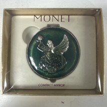 MONET Green Angel Compact Collectible Keepsake Hinged Double Mirror Crys... - $406.96 MXN