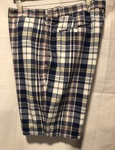 Polo Ralph Lauren Shorts Mens 40 Blue Madras Plaid Patchwork Cotton Pockets - £39.22 GBP