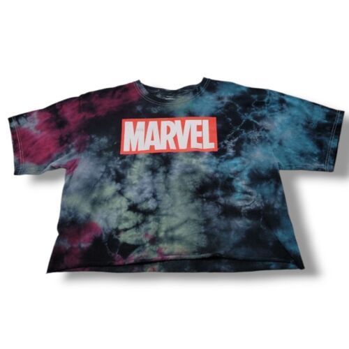 Marvel T-Shirt Size Medium Women&#39;s Marvel Comics Crop Top Tie Dyed Graph... - $33.83