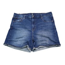 Gap Shorts Womens 33 Blue Denim Regular High Rise Flat Front 5 Pocket Design Mom - £14.63 GBP