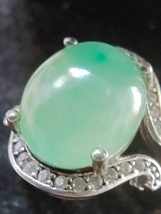 Translucent Icy Ice Light Green 100% Burma Jadeite Jade Ring # Type A Jadeite # - £599.51 GBP