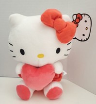 NWT Sanrio Hello Kitty Valentine&#39;s Gift Heart 2022 8in Pink Bow Plush Stuffed - £38.75 GBP