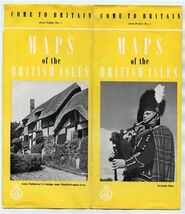 Maps of the British Isles Come to Britain Area Folder No 1 Brochure 1950's - $17.82