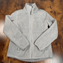 The North Face Fuzzy Osito Full Zip Jacket Women’s M Light Gray Plush NF... - $24.74