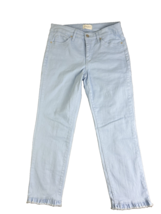 Crown &amp; Ivy Womens 4 Skinny Jeans Light Wash Frayed Hem Seam Detail - $16.09