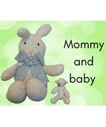  Vintage International Silver Co Chenille Easter Bunny 1996 with Baby Lo... - €20,05 EUR