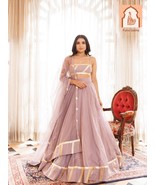 Lilac Ash Organza Lehenga Set with Dupatta - Festive Wear - €68,90 EUR