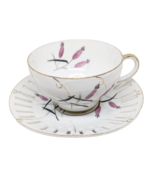 Enesco Vintage Cattail Design Gold Lined Porcelain Tea Cup With Slotted ... - $368.91 MXN