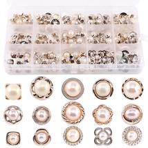 150Pcs 15 Types Beautifu Sew In Faux Pearl Buttons Sewing Crafts With Shank Cove - £23.43 GBP
