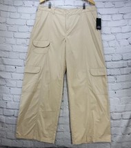 Wild Fable Cargo Pants Womens Size L Khaki Wide Leg Lightweight Cotton N... - $19.79