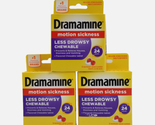 3x Dramamine Motion Sickness Less Drowsy, Chewables Raspberry Cream Flav... - $18.31