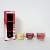 Set of 3 Christmas Yankee Candle Votive Mini 1.3 oz Cherry Cinnamon Vanilla NIB - £15.54 GBP