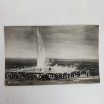 Vintage Geysir Iceland Black &amp; White Postcard New Old Stock Ephemera - $13.10