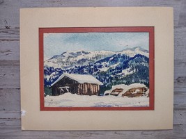 Nels Olson Original Watercolor Painting Billings Montana Artist Farm Mission Mtn - £29.52 GBP