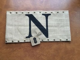 NWT Mudpie Burlap Pillow Wrap &quot;N” - $14.99