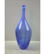 Handcrafted Artisan Heavy Weight Art Glass Vase  Shades Of Blue - £28.26 GBP