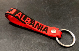 NEW ALBANIA KEY HOLDER PENDANT-RUBBER EAGLE ALBANIA KEYCHAIN-PORTACHIAVI... - £5.50 GBP