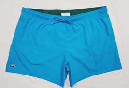 2XL- 5.5&quot; Lacoste QUICK DRY Blue Green ALLIGATOR Swim Trunks Shorts 40&quot; - £31.15 GBP