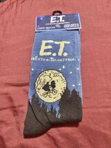 Men&#39;s E. T. The Extra-Terrestrial Socks Crew Socks Shoe Size 6-12 Blue - $129.55 MXN