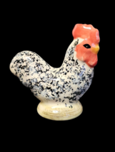 Vintage IDB Enesco Miniature Spongeware Rooster Figurine 1999 Black WHite - $25.97 CAD