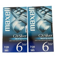 Lot Of 2 Maxwell GX-Silver 6 Hour T-120 Blank VHS Tapes NEW Sealed Vintage - £9.10 GBP