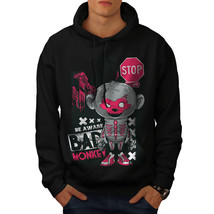Wellcoda Bad Monkey Stop Zombie Mens Hoodie, Bad Casual Hooded Sweatshirt - £25.31 GBP+