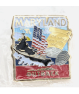 Maryland Outback Steakhouse Enamel Pin Advertise Souvenir Ship USA Flag... - $12.99