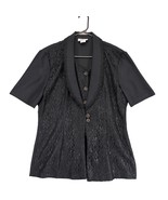 Vintage 90s Beautiful U Women&#39;s M Black Floral Lace Blouse Top, Academia... - $36.00
