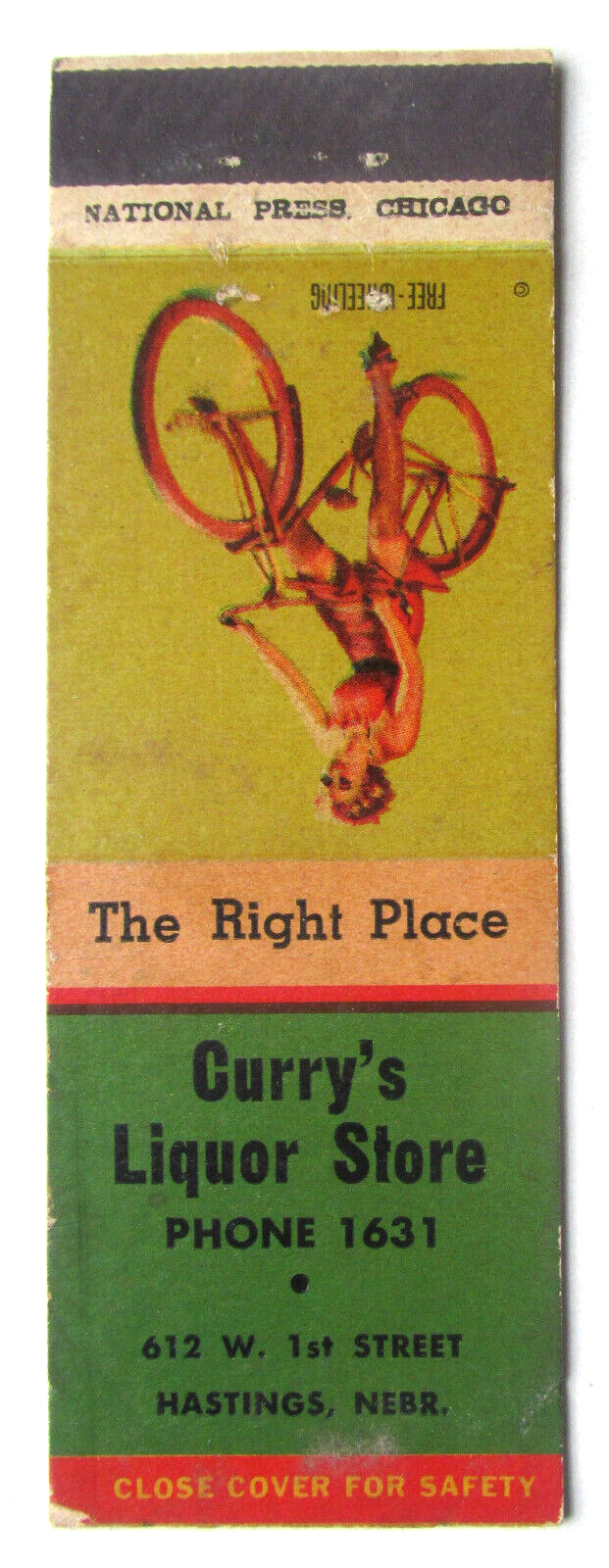 Curry's Liquor Store - Hastings, Nebraska 20 Strike Matchbook Cover Pinup Girlie - £1.58 GBP