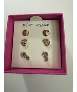 Betsey Johnson Set Of 3 (Shells, Crabs, Seahorses) Stud Earrings - $20.00