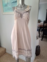NOS Vtg  Pink Nylon Full Slip Aristocraft Serene Highness Gray Embroider... - £51.79 GBP