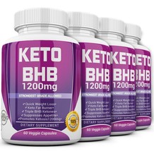 KETO BHB 4X 1200mg Pure Ketone Fat Burner Weight Loss Diet 240 Pills Ketosis - £26.86 GBP