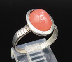 925 Sterling Silver - Vintage Minimalist Jade Etched Shank Ring Sz 6.5 -... - $32.33