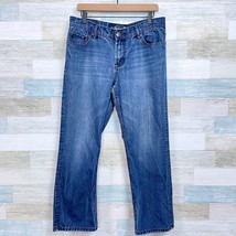 Seven7 Straight Leg Jeans Blue Dark Wash 5 Pocket Denim Mens 34x28 - $24.74