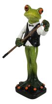 Bow Tie Billiards Pro Green Toad Frog Applying Chalk to Pool Cue Tip Fig... - $22.99