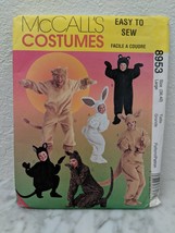 McCall&#39;s 8953 Halloween Costume Bunny Bear Cat Lion Kangaroo Adult Size Large - £3.90 GBP