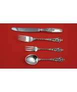 Dobbel Rokokko by Brodrene Lohne Norwegian Sterling Silver Regular 4-pc ... - €207,47 EUR