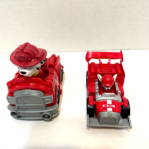 Spin Master Paw Patrol Vehicles Lot of 2 Marshall in Fire Truck and Racing Car - £8.54 GBP