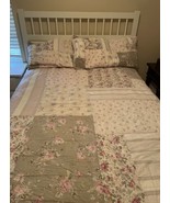 Simply Shabby Chic Castle Rose Quilt 82x62 Two Pillow Shams 19x35 Pastels - €110,36 EUR