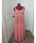 Vintage Vanity Fair Tricot Full Slip Size 38 Nylon Exquisite Lace Coral ... - $54.68 CAD