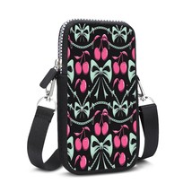 Edgy Bows &amp; Cherries Phone Purse with Crossbody Strap, Free Ship! - $29.99