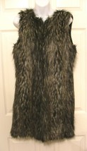 Live a Little Faux Fur Black Sweater Vest Size M EUC Gorgeous - $29.65