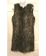 Live a Little Faux Fur Black Sweater Vest Size M EUC Gorgeous - £23.32 GBP