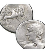 APOLLO/ Minerva drives Four Horse CHARIOT Licinia 16. Roman Silver Denar... - $265.05